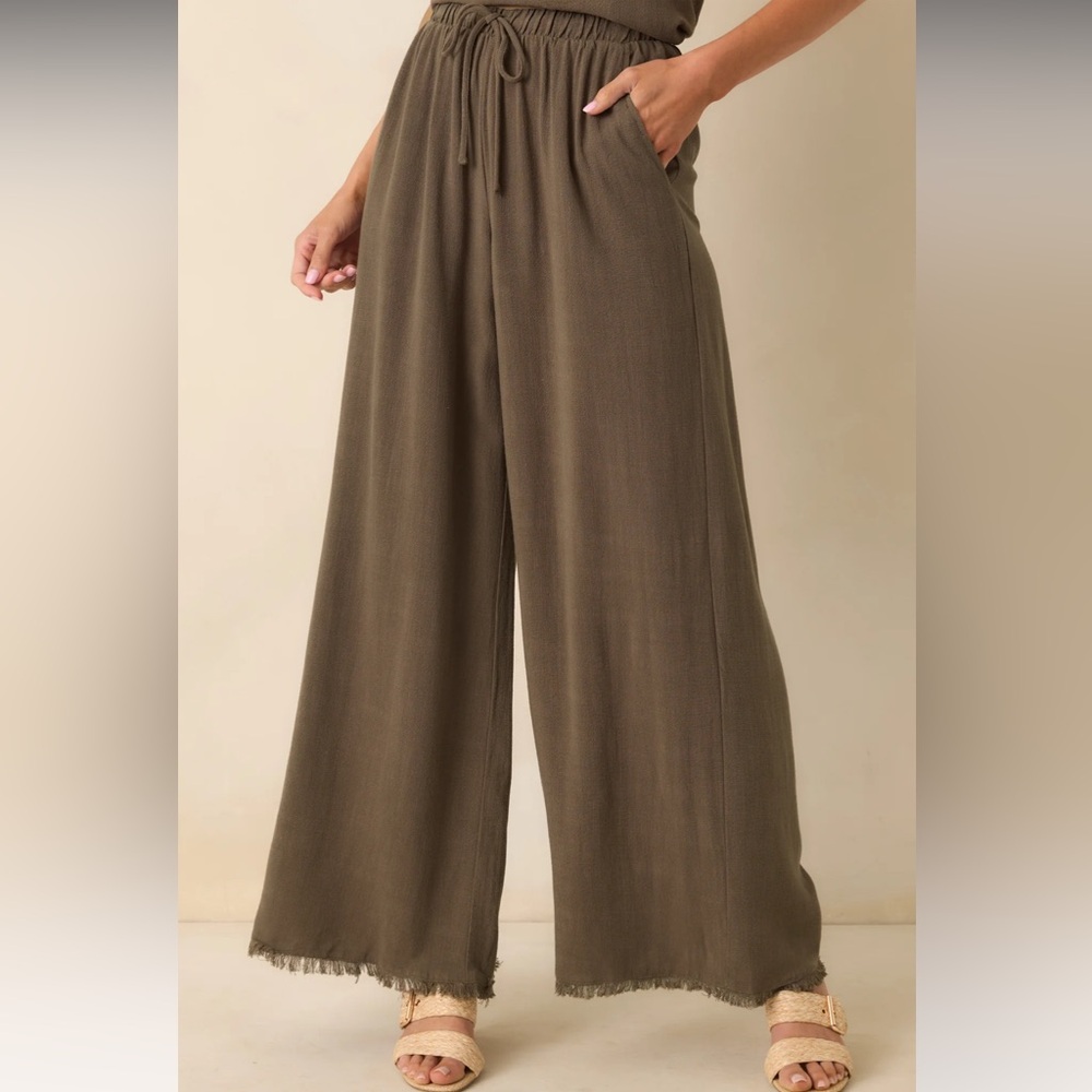 Z Supply Olive Wide Leg Drawstring Pants